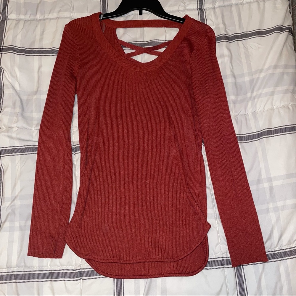 Dark Burnt Orange Long Sleeve Tshirt